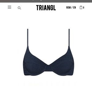 Navy blue bikini bottoms with matching top